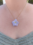 pendentif grande fleur lila